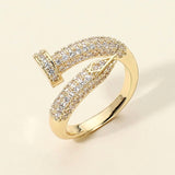 BRENDA GOLD RHINESTONE NAIL RING