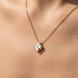 SABRINA GOLD MOTHER OF PEARL CLOVER NECKLACE