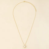 SABRINA GOLD MOTHER OF PEARL CLOVER NECKLACE