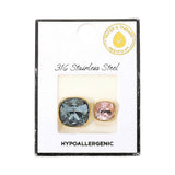 STAINLESS STEEL GEMSTONE STATEMENT RING