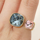 STAINLESS STEEL GEMSTONE STATEMENT RING