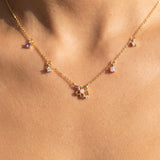 GOLD DIPPED FLOWER CHARM NECKLACE