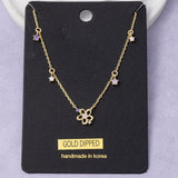 GOLD DIPPED FLOWER CHARM NECKLACE