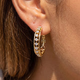 JUNIE GOLD RHINESTONE HOOP EARRINGS