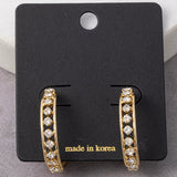 JUNIE GOLD RHINESTONE HOOP EARRINGS