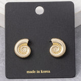 GOLD SHELL STUD EARRINGS