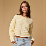 LEMON MERINGUE STRIPED KNIT SWEATER