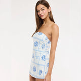 BY THE SHORE STRAPLESS MINI DRESS