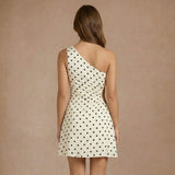 POLKA DOT IT WHITE CUT OUT MINI DRESS