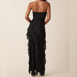 HAVE THIS DANCE BLACK RUFFLE MAXI DRESS