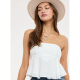 FESTIVAL SEASON WHITE LACE STRAPLESS TOP