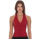 LUCY IN THE SKY RED HALTER TOP