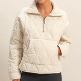 NOT WORRIED QUILTED QUARTER ZIP JACKET