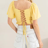 TOO SWEET YELLOW BABY DOLL TOP