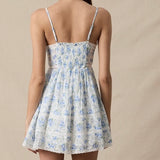 HEART WANTS BLUE FLORAL MINI DRESS