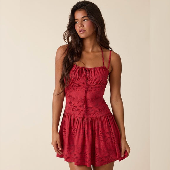 WANNA BE YOURS RED MINI DRESS