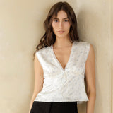 BEAUTIFUL DAY FLORAL SATIN TOP