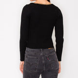OFF THE CHAIN BLACK KNIT TOP