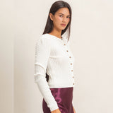 MEET IN THE MIDDLE CREAM LIGHTWEIGHT KNIT CARDIGAN