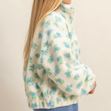 WHAT DOES IT MEAN FLORAL SHERPA FULL ZIP JACKET
