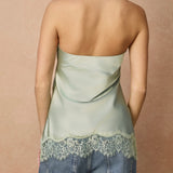 ENVY SATIN LACE TRIM STRAPLESS TOP