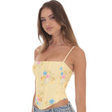 LUCY IN THE SKY YELLOW FLORAL CORSET TOP