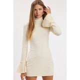 THOUGHT OF YOU CREAM KNIT LONG SLEEVE MINI DRESS