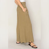LEAVING TOWN OLIVE FLOWY PANTS