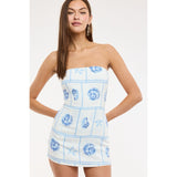 BY THE SHORE STRAPLESS MINI DRESS