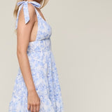 SAY MY NAME BLUE FLORAL MINI DRESS