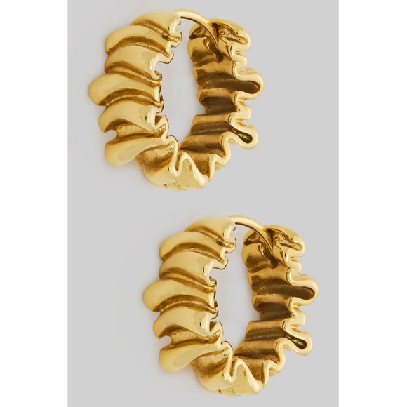 STELLA GOLD SQUIGGLE HOOP EARRINGS