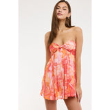 SORBET SUNSET STRAPLESS MINI DRESS
