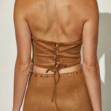 BRING IT OUT WEST SUEDE TOP