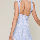 SAY MY NAME BLUE FLORAL MINI DRESS