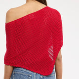 SOMEBODY NEW RED KNIT PONCHO