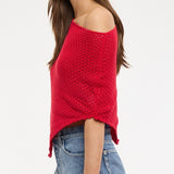SOMEBODY NEW RED KNIT PONCHO