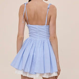 DAY IN THE PARK BLUE PLAID MINI DRESS