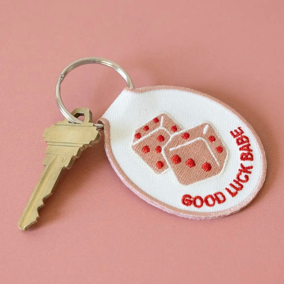 CHAPPELL ROAN GOOD LUCK BABE EMBROIDERED KEY CHAIN