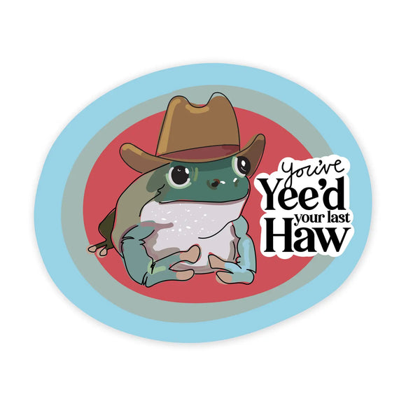 YEE HAW FROG STICKER