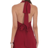 LUCY IN THE SKY RED COWL NECK MINI DRESS