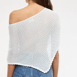 SOMEBODY NEW WHITE KNIT PONCHO