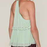 BETTER BELIEVE SAGE RUFFLE TANK TOP