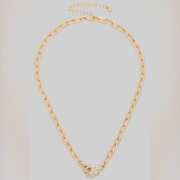 CATHERINE GOLD RHINESTONE CLASP NECKLACE