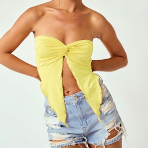 ALL MINE YELLOW FRONT TWIST TOP