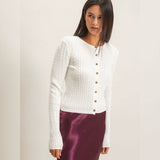 MEET IN THE MIDDLE CREAM LIGHTWEIGHT KNIT CARDIGAN