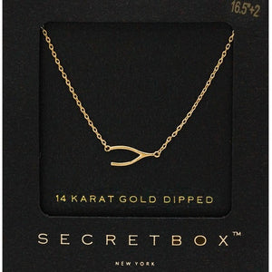 14K GOLD WISHBONE NECKLACE