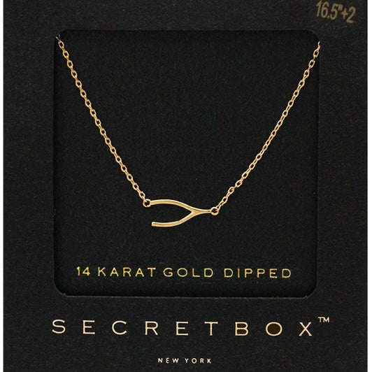 14K GOLD WISHBONE NECKLACE