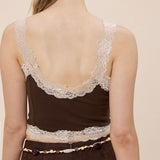 NOTHING BASIC BROWN LACE TANK TOP