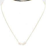 14K GOLD GENUINE PEARL NECKLACE