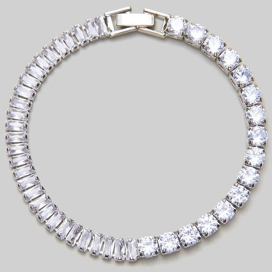 LEILA SILVER RHINESTONE BRACELET